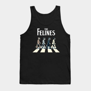 Felines Retro Cat Rock Music Gifts Funny Cat Tank Top